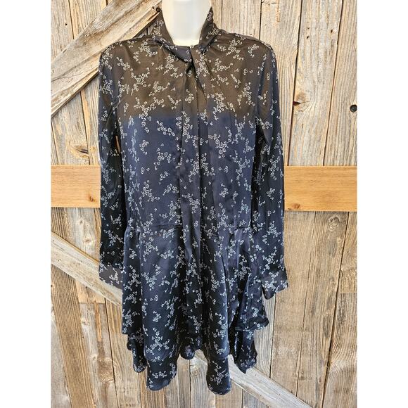 Natalia Tie Neck Dress equipment dress size XS classic floral midi EUC tiered _ - Picture 1 of 8